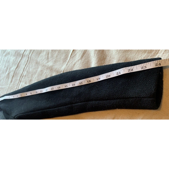 H&M Divided Jacket Womens Size 2 Black Wool Blend Overcoat Long Modern Peacoat - Picture 16 of 16